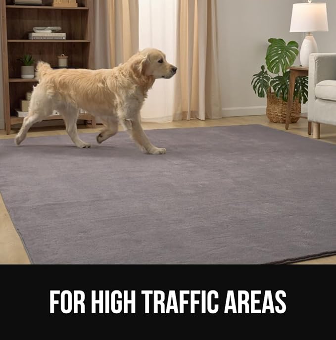 GORILLA GRIP Ultra Soft Washable Area Rug, Stain and Slip Resistant Plush Thick Carpet for Bedroom Living Room, No Shed Floor Rugs, Pet Friendly, Dorm Essentials, Kids Nursery Home Decor, 2x3, Gray