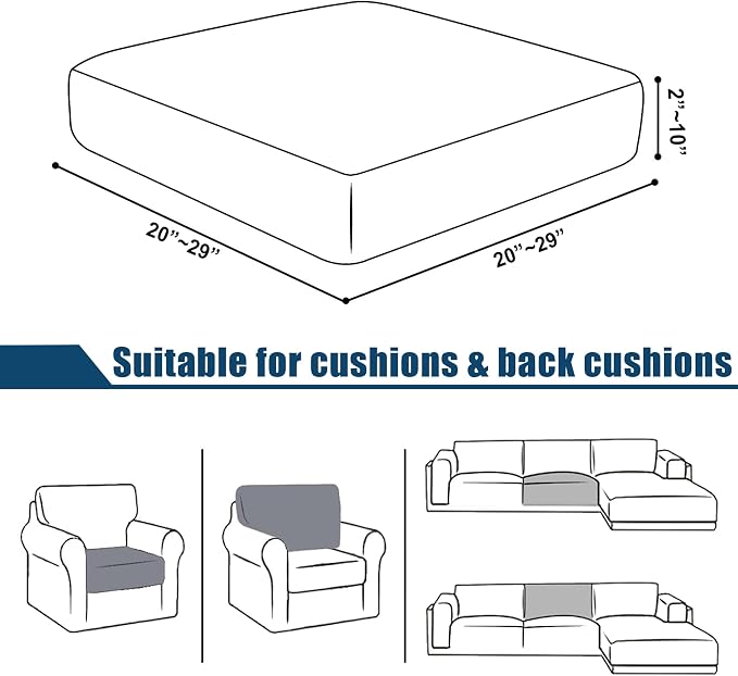 Water Repellent Couch Cushion Cover Stretch, Seat Cushion Cover, Armchair Cover - Image 5