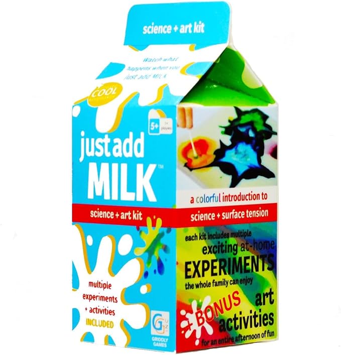 STEM Toys by Griddly Kids – Art & Science Kits for Kids Ages 8-12, STEM Kits for Learning & Education Toys, Chemistry Set for Hands-on Learning, Experiment Kit Gifts for Boys & Girls (Just Add Milk)