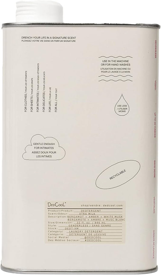 DedCool Liquid Laundry Dedtergent | Xtra Milk | Luxurious Fragrance Detergent | Removes Stains | Infused with Natural Essential Oils | Non-Toxic | 60 Washes | 32 fl oz
