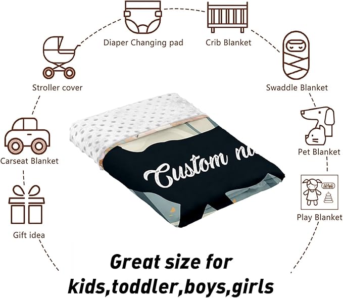 Custom Name Crib Bedding Set - Orange Sika Deer Pattern, Personalized Nursery Bedding 3-Piece Set– Soft Blanket, Fitted Sheet, Changing Pad Cover – for Newborns Girls Nursery Gifts