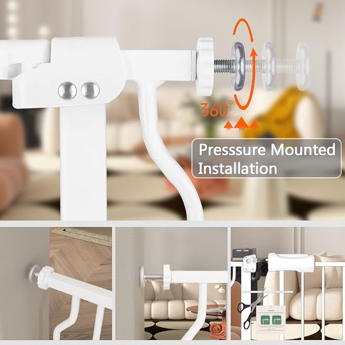 Fairy Baby Extra Wide Baby Gates 71.7-76.3 Inch, Auto Close Child Safety Gates for Stairs Banister Doorways Hallway,Indoor Safety Child Gates for Kids or Pets