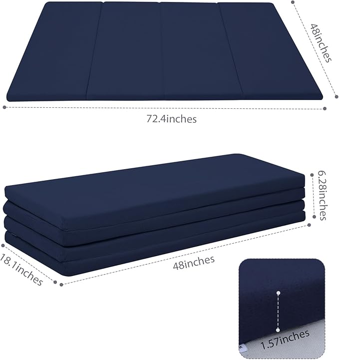 MeMoreCool Kids Floor Futon Mattress Large 6x4 FT, Thicken Foam Tatami Mattress for Children Play Area, Foldable Sleeping Pad Crawling Tatami Mat for Playroom