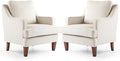 VINGLI Beige Accent Chairs Set of 2, Mid Century Modern Chairs, Upholstered by VINGLI