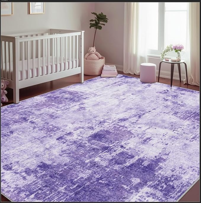 RELEANY Washable Area Rugs 7'x9' Non-Slip Modern Abstract Soft - Image 3