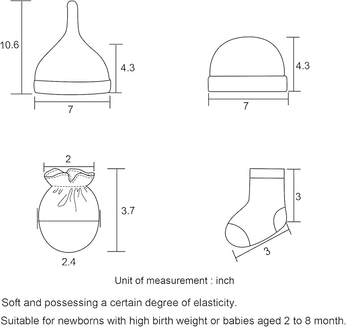 Baby Hats Mittens and Socks Set Cotton Newborn Hat Beanie Soft Infant Girls Boys Caps Gloves 0-6 month