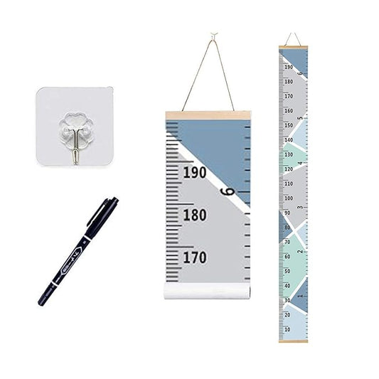 Growth Chart Wall Hanging, Portable Kids Wall Ruler Removable Height Measure Chart for Boys Girls Growth Ruler from Baby to Adult for Child's Room Decoration 79''7.9''