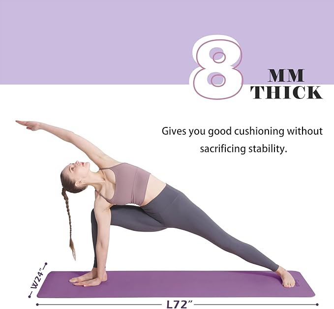 UMINEUX Yoga Mat Extra Thick 1/3'' & 2/5" Non Slip Yoga Mats for Women Eco Friendly TPE Fitness Exercise Mat with Carrying Sling & Storage Bag