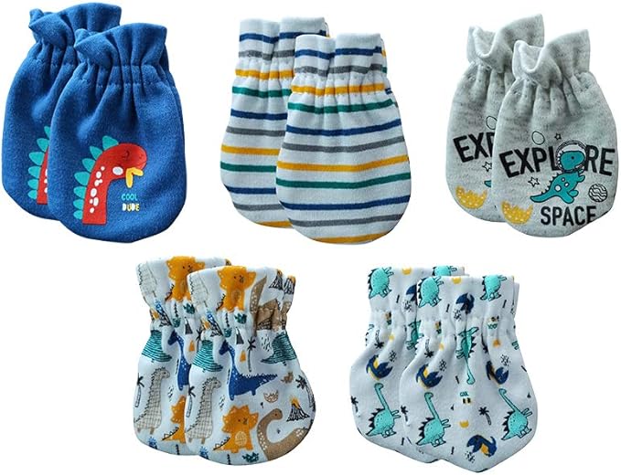 Newborn Baby Boy Girl Caps Mittens Socks Set Cotton Baby Essentials Accessories (Hats+Gloves+Socks)