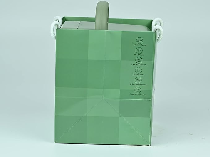 Divoom Ditoo Programmable Pixel Art LED-Bluetooth-Speaker Showing-Clock Emoji DIY Design for Home Wedding Party Decoration with Wireless App Control (Green)