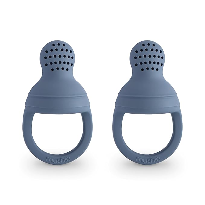 mushie Silicone Baby Fresh Fruit & Food Feeder Pacifier | 6 Months+ (Tradewinds)