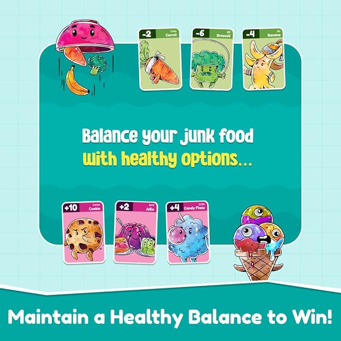 Bloomingo Gobble Till You Wobble: Fun Card Game for Kids & Adults; Perfect for Family Gatherings & Travel; Ages 6+; Blue