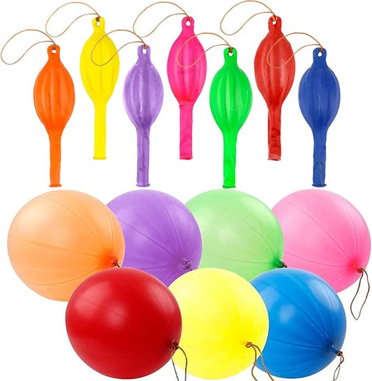 RUBFAC 36 Punch Balloons Punching Balloon Heavy Duty Party Favors For Kids, Bouncy Balls with Rubber Band Handle for Birthday Party, Goodie Bag, Stocking Stuffers for Kids