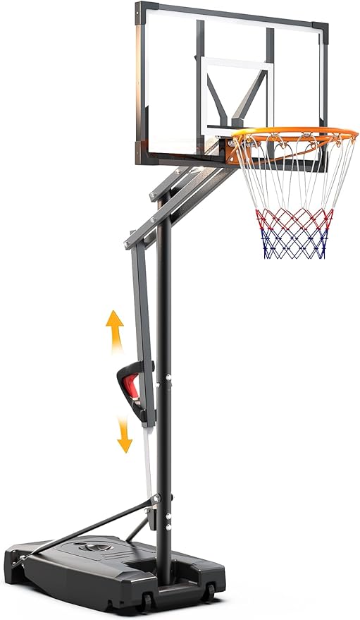Basketball Hoop Outdoor, 8.5ft Height Adjustable Portable Hoops & Goals with HDPE Backboard and Wheels for Kids/Teens/Adults Backyard, Outdoor, Driveway