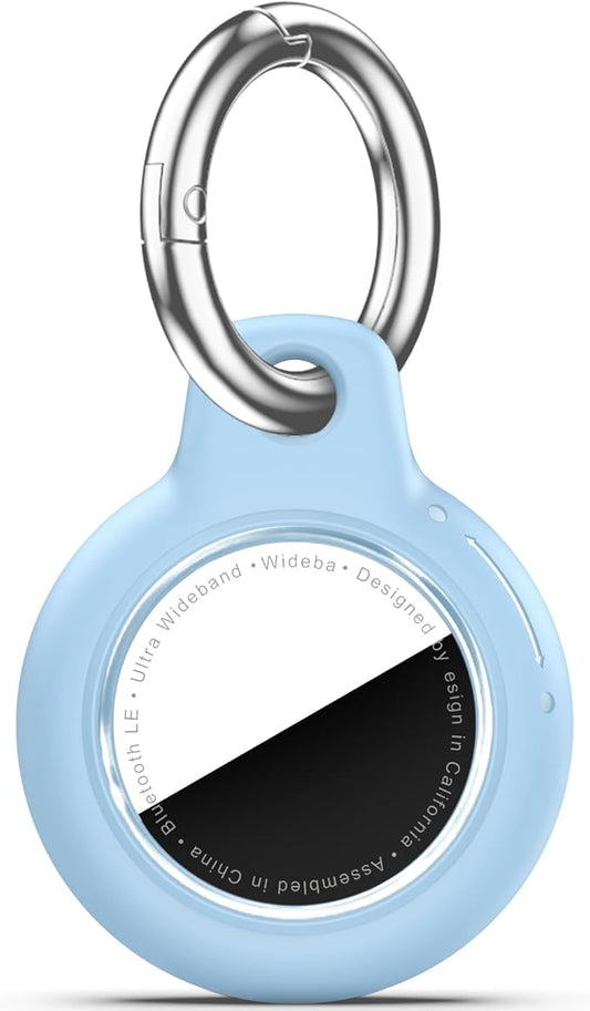 Upgrade Waterproof Airtags Holder with Apple Airtags Keychain, Hard PC Air Tag Case, Anti-Scratch & Shock Air tag Holder,Men's Women's Keyrings & Keychains, for Dog,Car Key,Luggage -Sky Blue