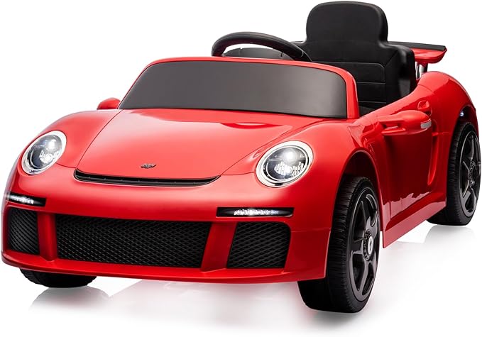Licensed RUF CTR3 12V Kids Electric Car with Parent Remote Control, 2 Motors, 3 Speeds, LED Lights, MP3 Player | Battery Powered Ride-On Toy for Kids to Drive - Red