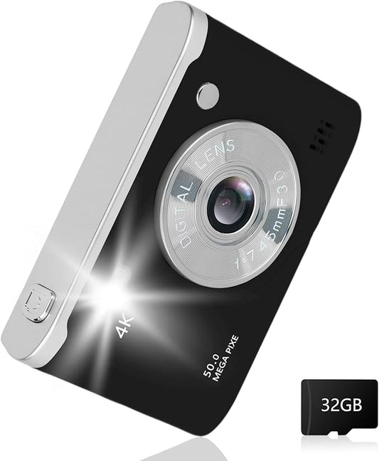 Digital Camera FHD 1080P Video & 8X Digital Zoom - Compact Point and Shoot Digital Camera with 2.4" Screen, 800mAh Rechargeable Battery Portable Small Camera for Kids Teens Girls Boys(Black)