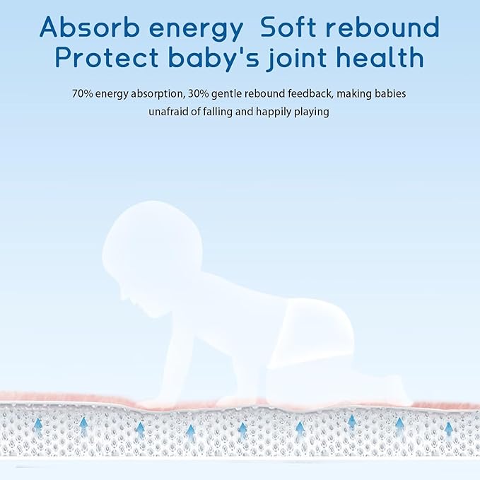 Baby Play Mat for Floor Tummy Time Nursery Rug Muscle Area Playroom Rug Tatami Mat 13'1"x6'7" Memory Foam 1.3" Thick Crawling for Babies,Toddlers, Infants, Kids(Light Gray)