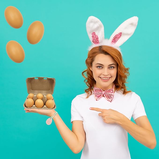 Smooth Brown Wooden Easter Eggs, Perfect for Easter Crafts, Décor and Egg Hunts, 2.3" Inches (24-Pack)