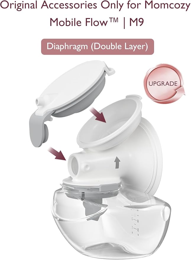 Momcozy Original Replacement Accessories for Upgraded Mobile Flow | Upgraded M9,Original Upgraded M9 Breastfeeding Parts,Double-Layed Diaphragm,2 Pack