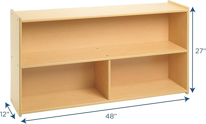 Angeles Value Line Preschool 2-Shelf Storage, Classroom Organization, Cubbies for Daycare, Assembly Required, 48" L x 12" W x 27" H