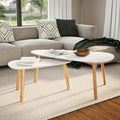 Coffee Table Set of 2, Scandinavian Oval Wood Nesting Tables by Unknown