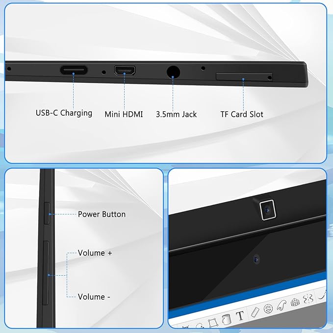 T11 Pro Standalone Drawing Tablet with Screen,10.1 inch FHD Display,No Computer Needed,Octa-Core CPU,Pre-Installed Drawing Apps & Tutorials,More Bonus Items for Beginners, Artists, Students