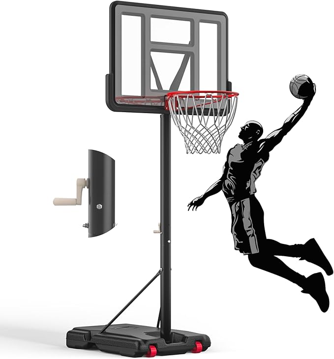 IGL Portable Basketball Hoop, 5.6-10FT Adjustable Basketball Goal System, 44 Inch Outdoor Basketball Hoop & Goals for Kids, Youth, and Adults in The Backyard, Driveway with PC Backboard
