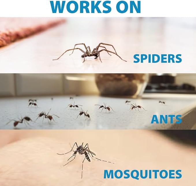 Insect Shoo Spray - Insect Repellent Spray - Pet and Kid Safe Ant, Mosquito, and Spider Repellent for Indoor/Outdoor Use - Lemongrass, Thyme, Geraniol Powered Bug Control for Home