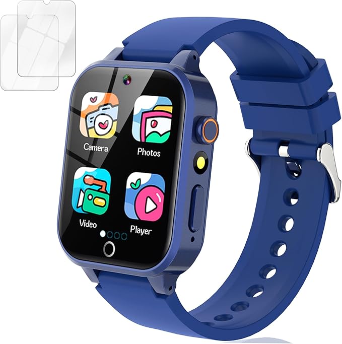 Vakzovy Smart Watch for Kids with 26 Puzzle Games HD Camera MP3 Player Audiobook Video Pedometer Habit Tracking Learn Card Flashlight Kids Smart Watch Boys Gift for 5-12 Year Old Boys Toys