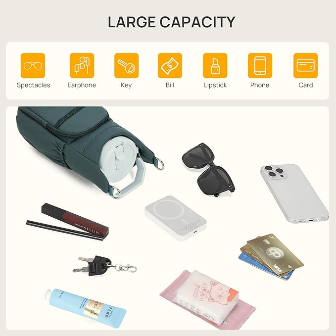 Telena Water Bottle Holder with Strap RFID Crossbody Bags for Women for Walking, Hiking, Cycling