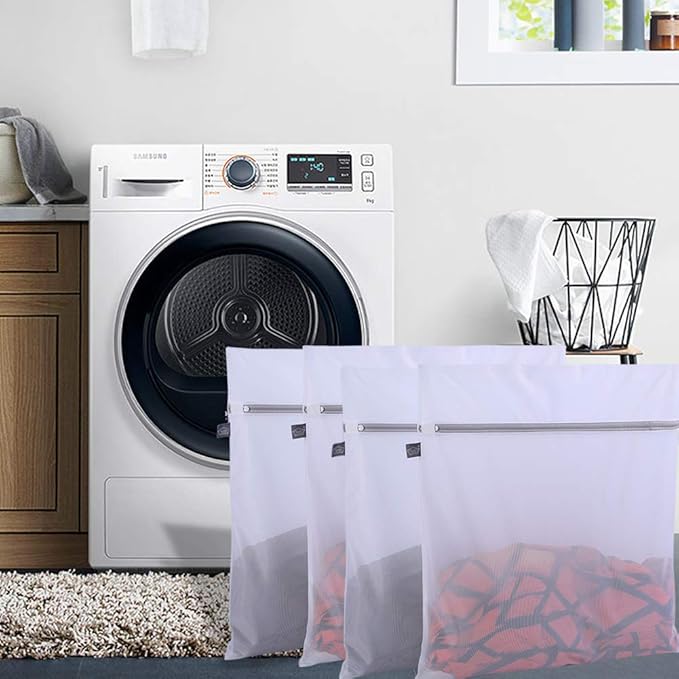 Kimmama Laundry Bag Mesh Wash Bags, Washing Machine Wash Bag, Net Washer Sack with Zipper, Dryer Pouch for Cleaning and Drying Cloths, Garment, Coats, Sweater, Delicates, Sheet, Pant, Soft Toys