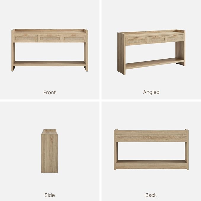 SICOTAS Rattan Console Table for Entryway - Image 9