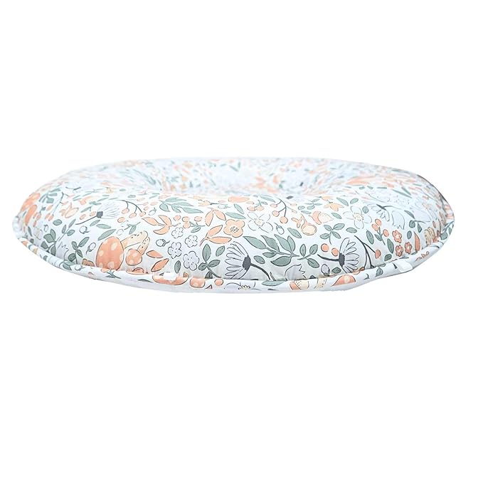 Pello Multi-use Luxe -Toddler Floor Pillow/Play Mat/Lounger (White Floral)
