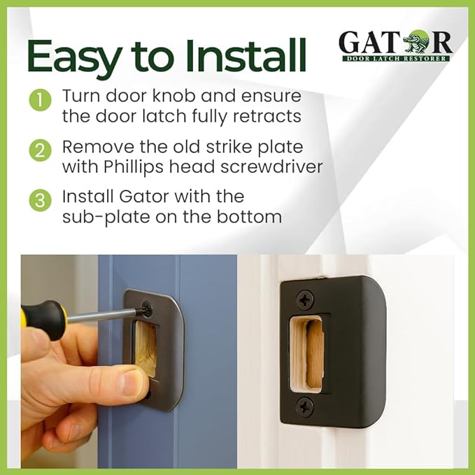 Gator Door Latch Restorer - Strike Plate (Oil Rubbed Bronze)