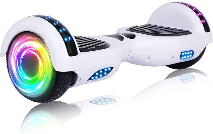 SISIGAD Scooters for Kids Ages 6-12, with Built-in Bluetooth Speaker and 6.5" Colorful Lights Wheels, Safety Certified Self Balancing Scooter Gift for Kids