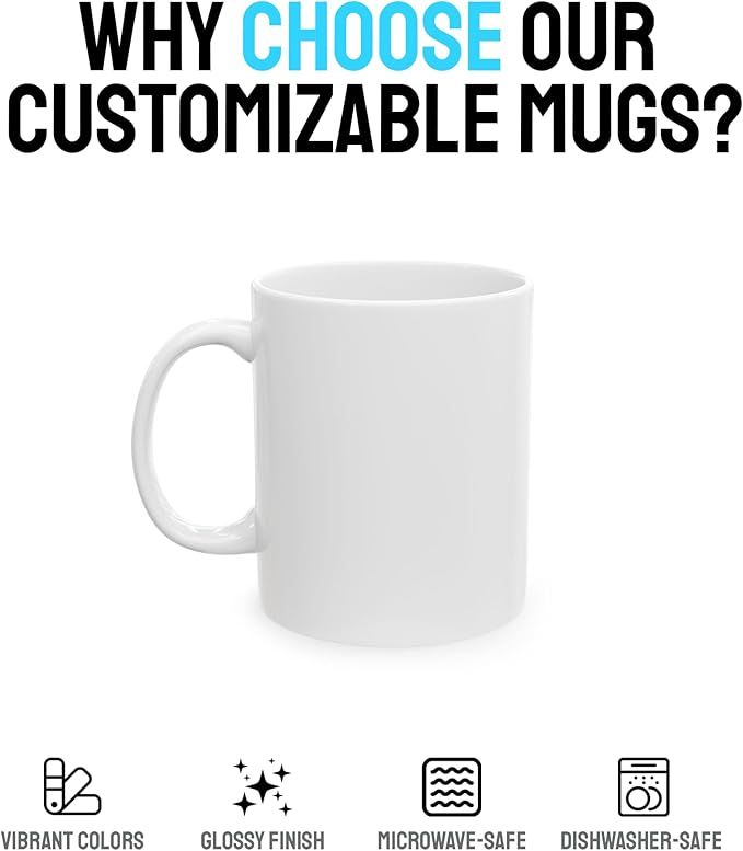Personalized Coffee Mug – Custom Photo, Text, or Logo Ceramic Mug Tea Cup | Taza Personalizada with Picture or Message | Customized Gift Idea for Men & Women, Mom, Dad, Friends - White/Yellow | 11oz