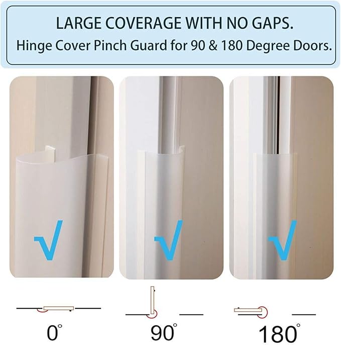 Door Pinch Guard Baby Proofing, Door Hinge Cover, Door Protector for Kids Finger Safety, Door Finger Pinch Guards Heavy Duty, Door jam Shield,JuneSisters 4