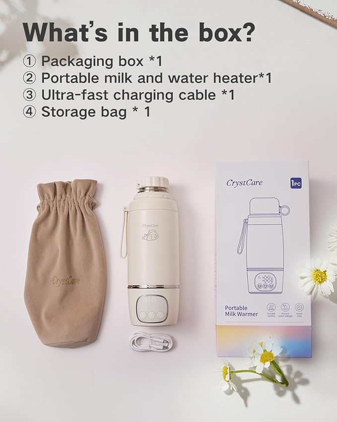 Portable Bottle Warmer for Travel - Fast Heating Breast Milk & Formula Warmer with 16,000mAh Battery, 17oz Milk Warmer for Baby on The Go,Baby Bottle Warmer for Car, Airplane（Puppy）