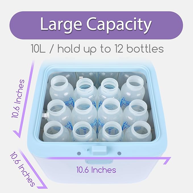 Papablic 4-in-1 UV Light Sanitizer | UV-Clean Sanitizing and Dryer Pro | UV Sanitizer Box with Dual UV-C Lamps for Babies & Whole Family | Large Capacity | Touch Control