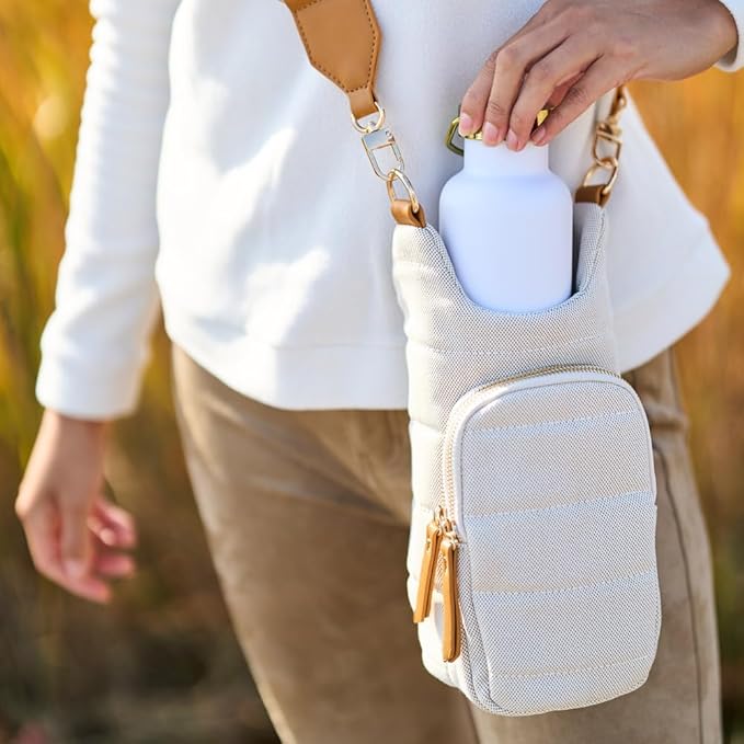 WanderFull® Original HydroBag® Collection, Water Bottle Holder w/Strap & Phone Pocket, Hands-Free Crossbody Water Bottle Bag