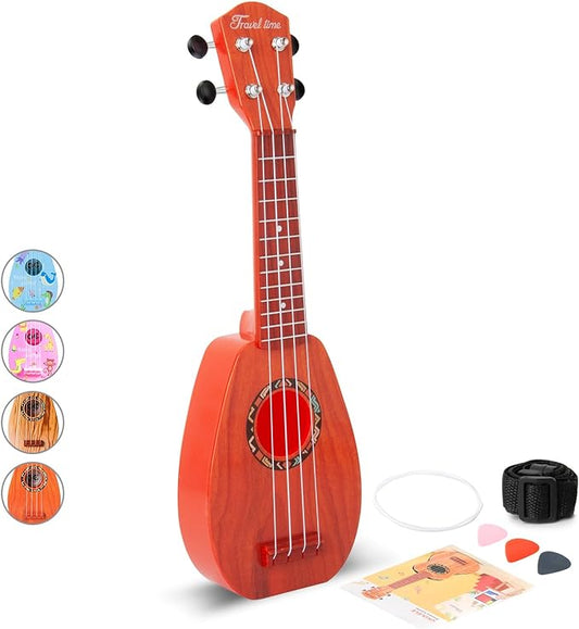 YOLOPARK 17" Kids Toy Guitar for Girls Boys, Mini Toddler Ukulele Guitar with 4 Strings Keep Tones Can Play for 3, 4, 5, 6, 7 Year Old Kids Musical Instruments Educational Toys for Beginner