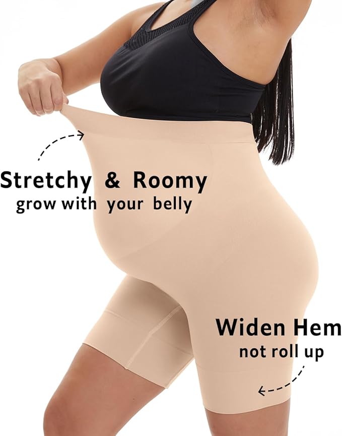 Seamless Maternity Shapewear, Prevent Thigh Chaffing, Pregnancy Belly Support, S-5XL