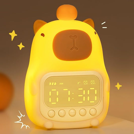 MASHI Capybara Alarm Clock with Night Light, ok to Wake Clock for Kids, Cute Capybara Night Light, Snooze, Toddler Sleep Training Clock,Gift for Kids Girls Boys Teens Birthday Room Decor