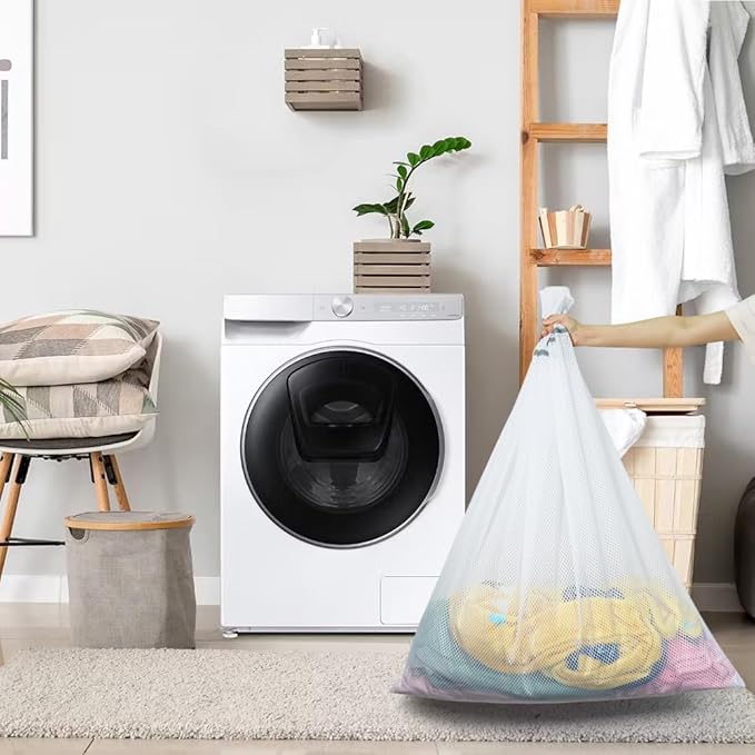 Vivifying Mesh Laundry Bags, 2 Pack XXXL Extra Large Honeycomb Laundry Bags with Zipper for Washing Machine, Coats, Stuffed Toys, Blanket, Sweater, Delicates Clothes