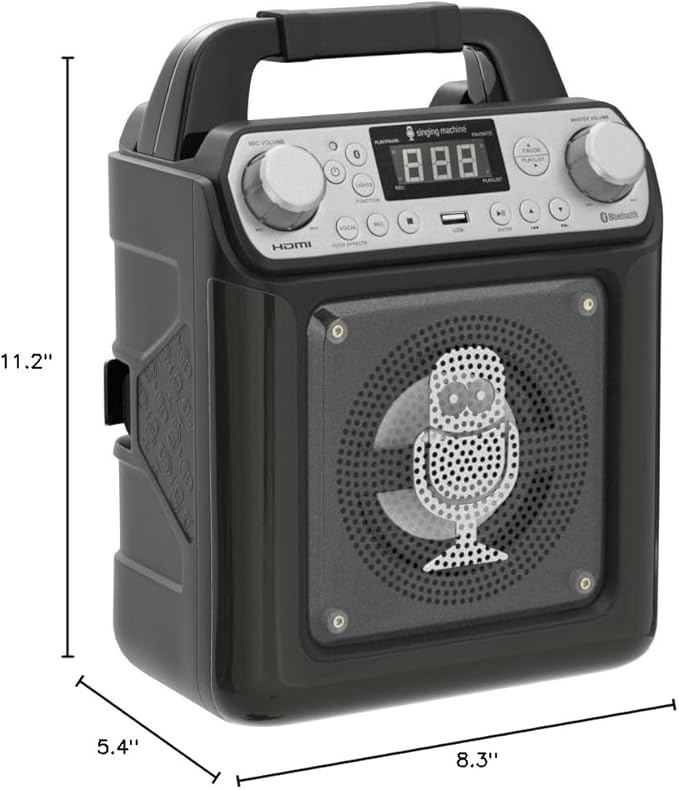 Singing Machine Portable Karaoke Machine with Wired Mic, Bluetooth, LED Lights - For Adults & Kids