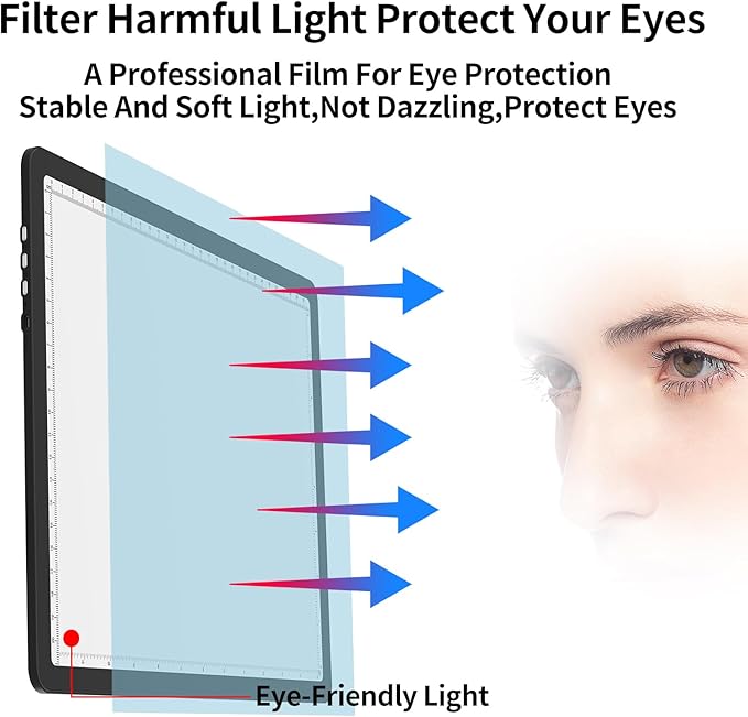 Phylosal Rechargeable A4 LED Light Pad for Diamond Painting, Ultra-Thin Magnetic Tracing Light Box for Drawing, Diamond Art Light Board with Side Button, Super Bright Light Table for Sketching (Black)