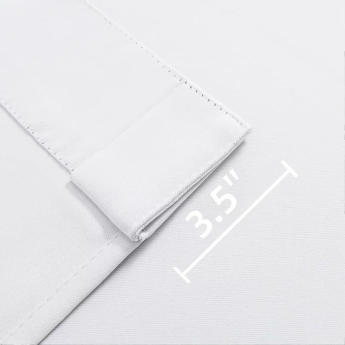 Joydeco 72 Inch 60% Blackout White Curtains 2 Panels, Elegant Semi Sheer Curtains for Bedroom, Thermal Insulated Black Out Drapes for Living Room, Rod Pocket Back Tab Drapes(W52 x L72 Inch,Pure White)