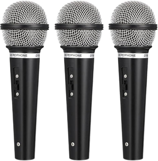 LOGOFUN 3 Pcs Toy Microphone for Kids Plastic Microphone Prop Fake Pretend Mics for Karaoke Fun Costume Prop