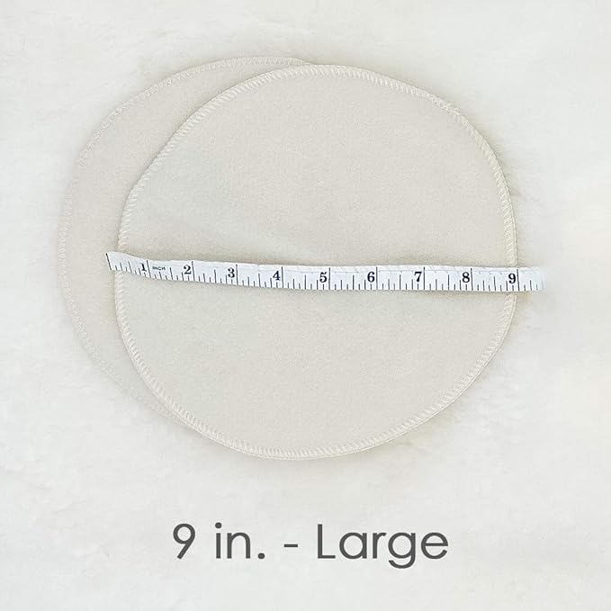 Merino Wool Nursing Pads, Style Softline, Regular Thickness, Size Large - 9 in. Diameter